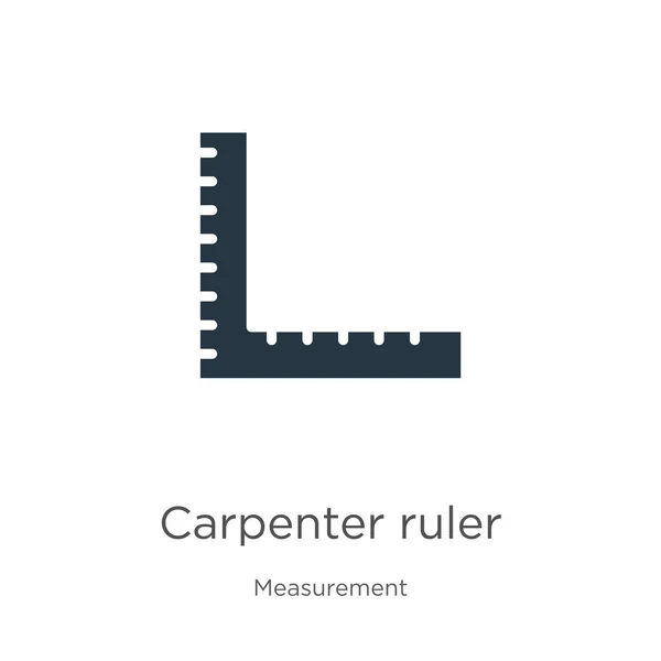 Carpenter cetvel ikon vektörü. Beyaz arka planda izole edilmiş ölçüm koleksiyonundan moda düz marangoz cetvel simgesi. Vektör illüstrasyonu web ve mobil grafik tasarımı, logo, eps10 için kullanılabilir