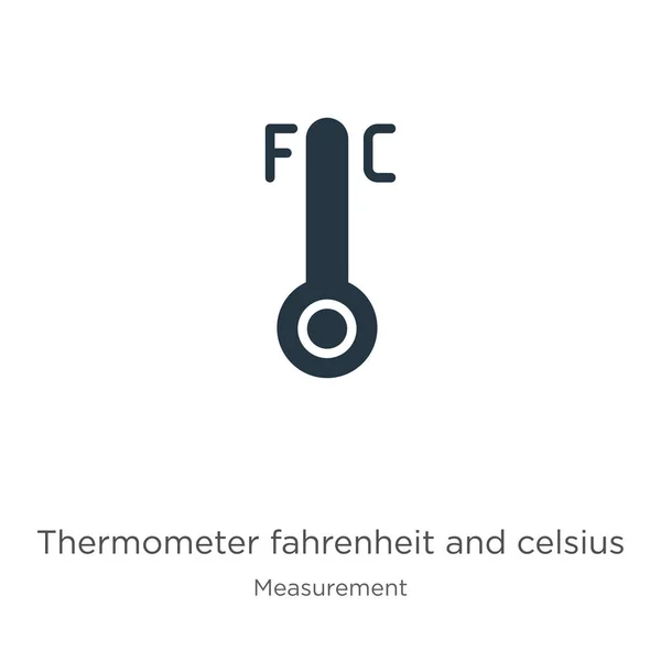 Thermometer Fahrenheit Celsius Icon Vector Trendy Flat Thermometer Fahrenheit Celsius — Stock Vector