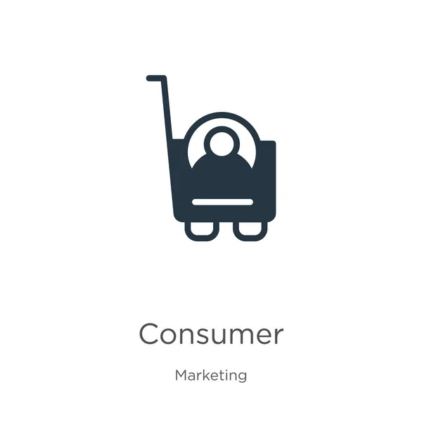 消费者图标向量 流行的平面消费者图标从营销收集分离的白色背景 矢量图解可用于网络和移动图形设计 Eps10 — 图库矢量图片