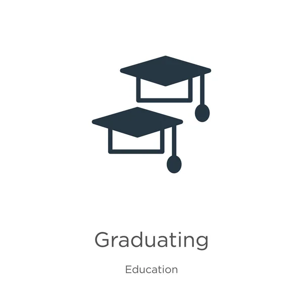 Graduazione Vettore Icona Trendy Flat Graduating Icon Education Collection Isolated — Vettoriale Stock