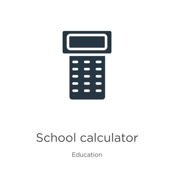 Ikona Szkolnego Kalkulatora Modna Ikona Płaskiego Kalkulatora Szkolnego Kolekcji Edukacyjnej — Wektor stockowy