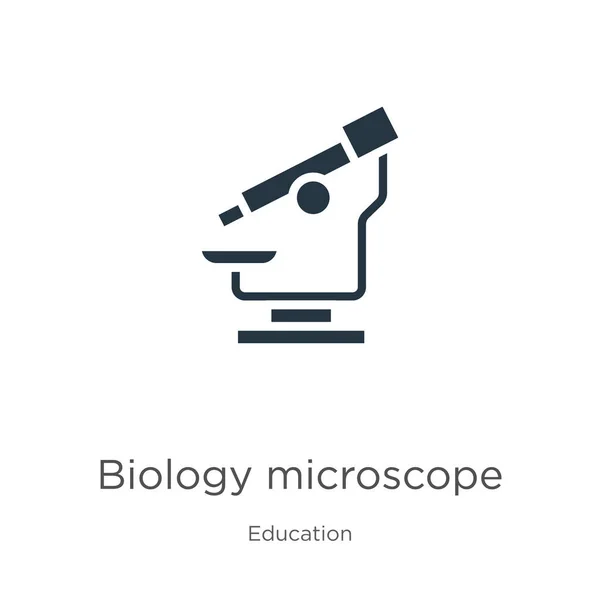 Vetor Ícone Microscópio Biologia Ícone Microscópio Biologia Plana Moda Coleção — Vetor de Stock
