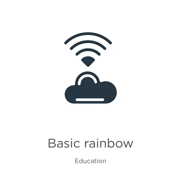 基本的な虹のアイコンベクトル 白い背景に隔離された教育コレクションからトレンディなフラット基本的な虹のアイコン ベクターイラストは ウェブやモバイルグラフィックデザイン Eps10に使用できます — ストックベクタ