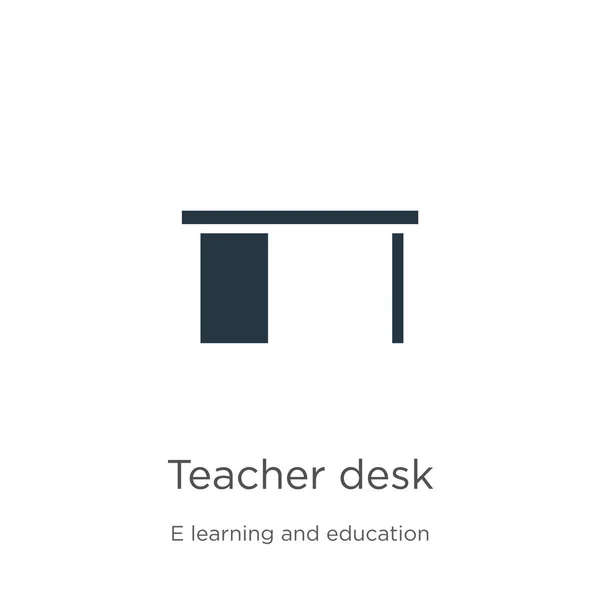 Tanári Iroda Ikon Vektor Trendy Flat Teacher Desk Ikon Learning — Stock Vector