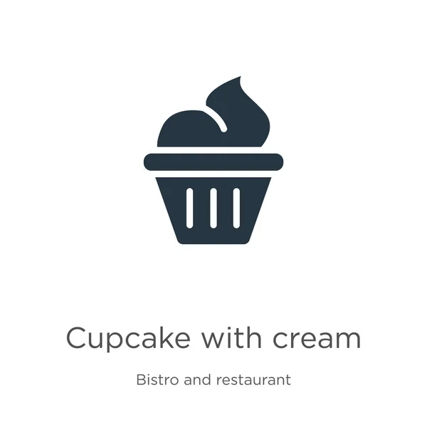 Cupcake Εικονίδιο Κρέμας Διάνυσμα Μοντέρνο Flat Cupcake Cream Icon Από — Διανυσματικό Αρχείο