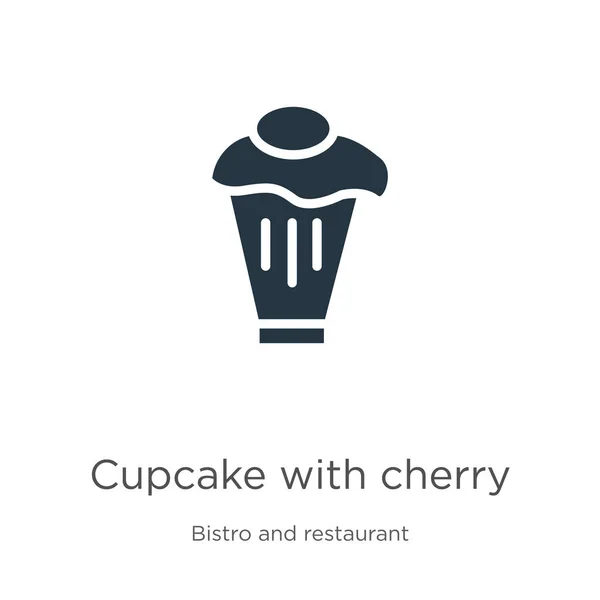 Cupcake Διάνυσμα Εικονίδιο Κεράσι Μοντέρνο Flat Cupcake Κεράσι Από Bistro — Διανυσματικό Αρχείο