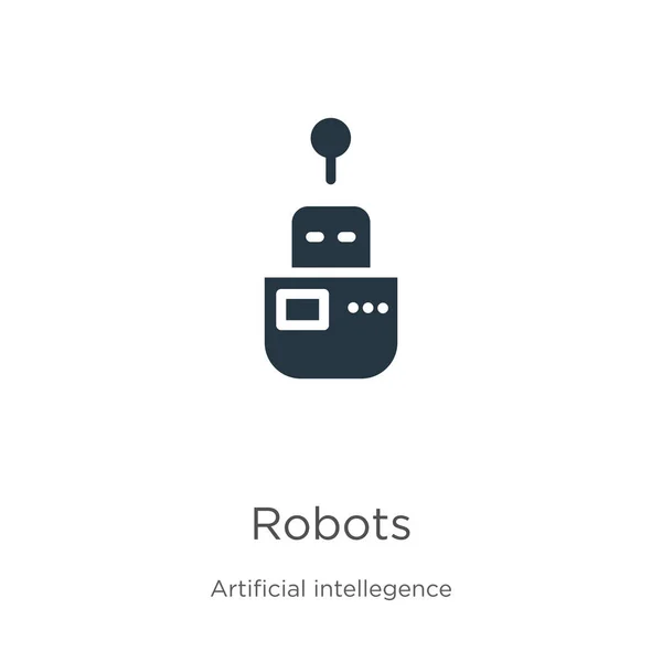Vetor Ícone Robôs Ícone Robôs Planos Moda Coleção Inteligência Artificial —  Vetores de Stock
