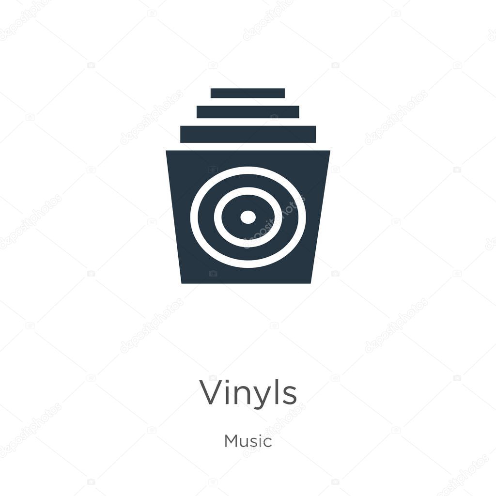 Vinyls icon vector. Trendy flat vinyls icon from music collection isolated on white background. Vector illustration can be used for web and mobile graphic design, logo, eps10
