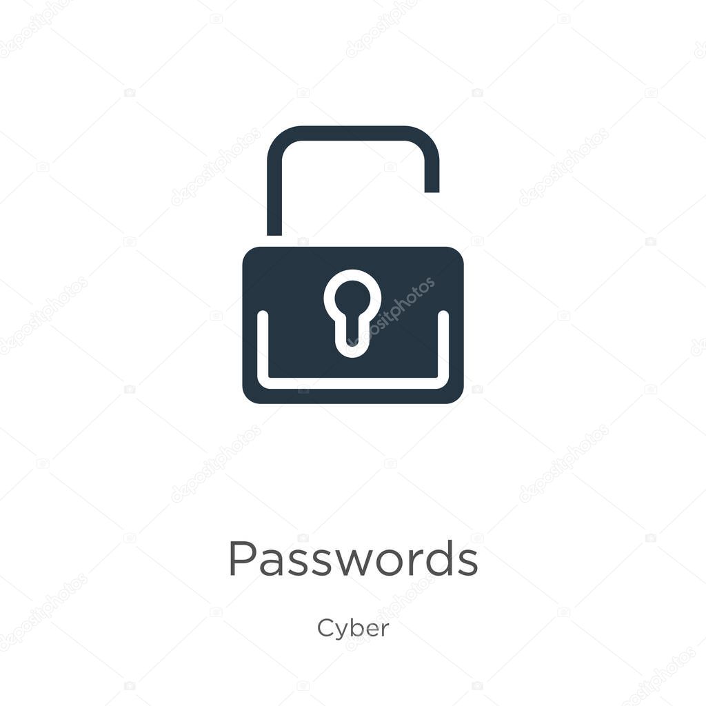 Passwords icon vector. Trendy flat passwords icon from cyber collection isolated on white background. Vector illustration can be used for web and mobile graphic design, logo, eps10