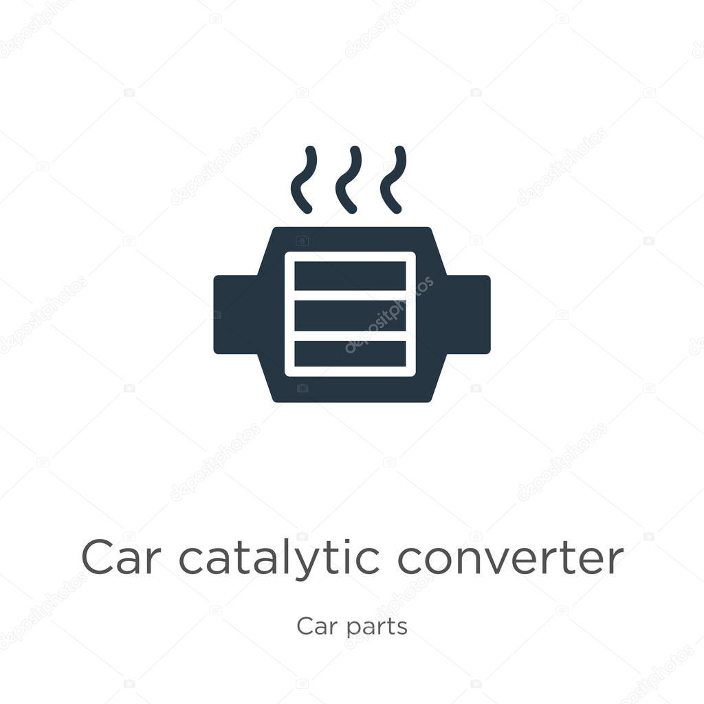 Car catalytic converter icon vector. Trendy flat car catalytic converter icon from car parts collection isolated on white background. Vector illustration can be used for web and mobile graphic design,