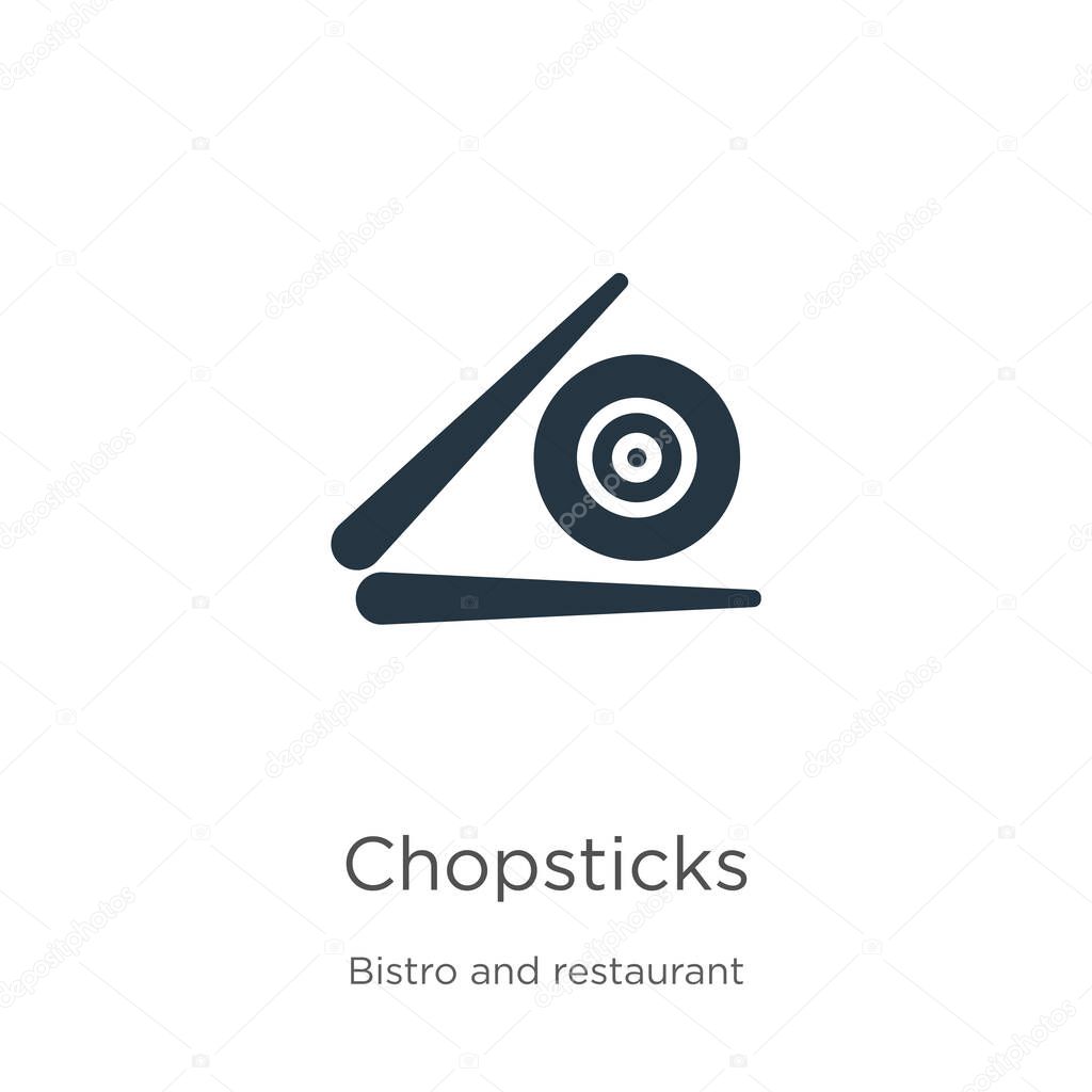 Chopsticks icon vector. Trendy flat chopsticks icon from bistro and restaurant collection isolated on white background. Vector illustration can be used for web and mobile graphic design, logo, eps10