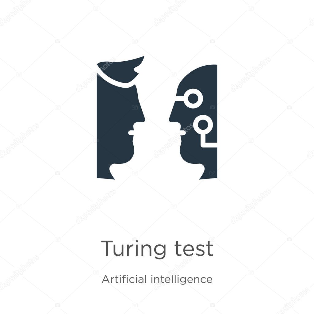 Turing test icon vector. Trendy flat turing test icon from artificial intelligence collection isolated on white background. Vector illustration can be used for web and mobile graphic design, logo,
