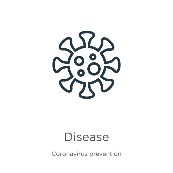 Значок Хвороби Тонка Піктограма Контуру Лінійних Захворювань Ізольована Білому Тлі — стоковий вектор