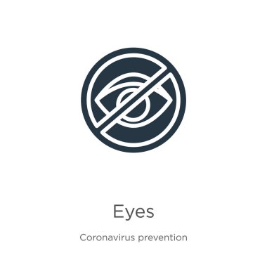Gözler ikon vektörü. Beyaz arka planda izole edilmiş Coronavirus Önleme koleksiyonundan moda düz göz simgesi. Vektör illüstrasyonu web ve mobil grafik tasarımı, logo, eps10 için kullanılabilir