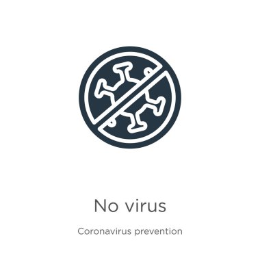 Virüs ikonu vektörü yok. Beyaz arka planda izole edilmiş Coronavirus Önleme koleksiyonundan hiçbir virüs simgesi yok. Vektör illüstrasyonu web ve mobil grafik tasarımı, logo, eps10 için kullanılabilir