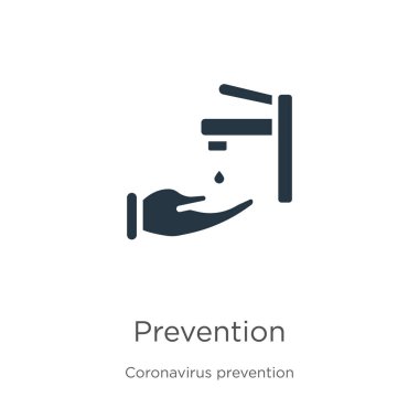 Önleme simgesi vektörü. Beyaz arka planda izole edilmiş Coronavirus Önleme koleksiyonundan moda düz önleme simgesi. Vektör illüstrasyonu web ve mobil grafik tasarımı, logo, eps10 için kullanılabilir