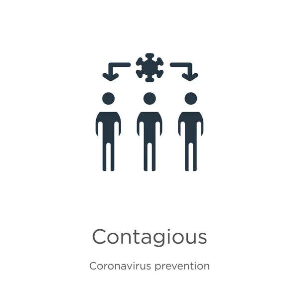 Icono Contagioso Vector Icono Contagioso Plano Moda Colección Coronavirus Prevention — Vector de stock