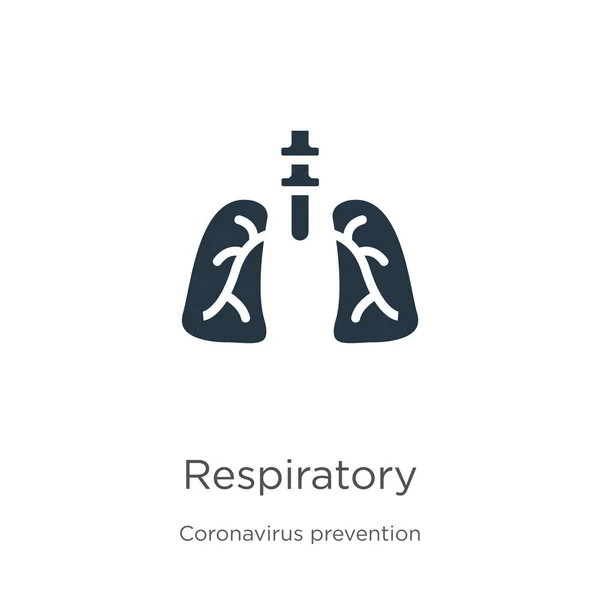 Ademhalingsicoon Vector Trendy Platte Respiratoire Icoon Van Coronavirus Preventie Collectie — Stockvector