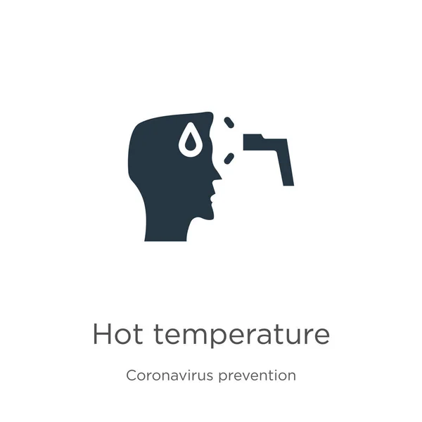Warmte Icoon Vector Trendy Platte Temperatuur Icoon Van Coronavirus Preventie — Stockvector
