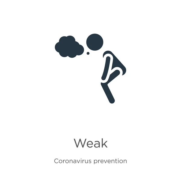 Zwakke Icoon Vector Trendy Platte Zwakke Icoon Van Coronavirus Preventie — Stockvector