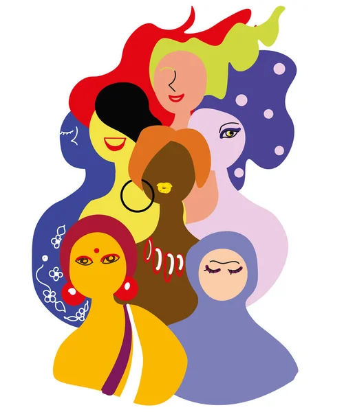 Uluslararası Kadınlar Günü Kart Poster Broşür Diğer Kullanıcılar Için Kadın — Stok Vektör
