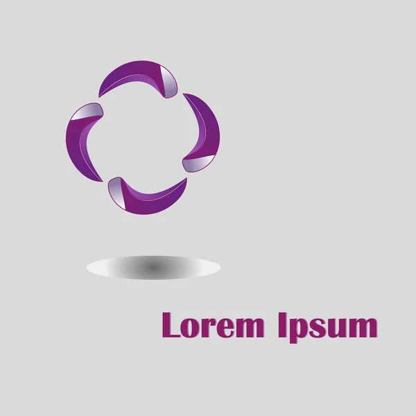 Логотип Сервера1 Зображенні Показано Фіолетовий Логотип Чотирма Елементами Текстом Логотип — стоковий вектор