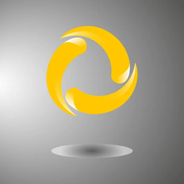 Sarı logo / şekilde sarı bir logo, bir logo yazıt olmadan bir gölge ile gösterilmektedir. Yeni bir firma, kurum için.