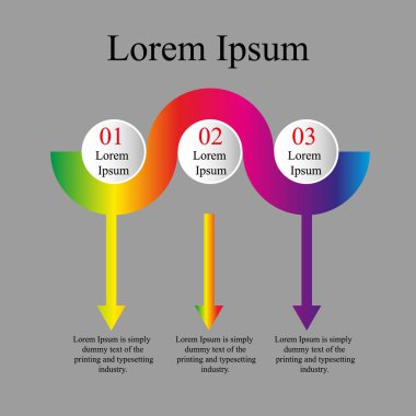 infographics / şekil bir Infographic metin için 3 puan gösterir. Sitenin tanıtımı için Infographics.