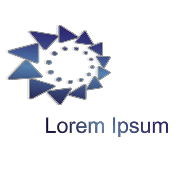 Логотип Рисунке Показан Логотип Виде Голубых Треугольников Логотип Компании Торговля — стоковый вектор