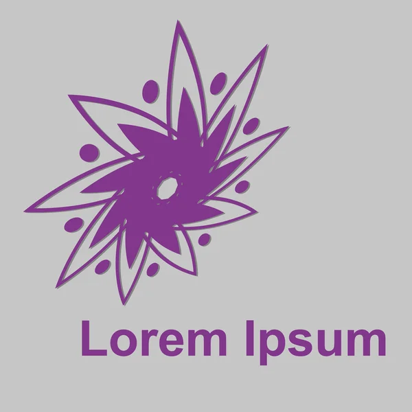 Logo Tekstu Rysunek Przedstawia Logo Formie Purpurowy Kwiat Logo Dla — Wektor stockowy