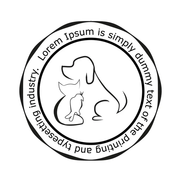 Emblema Clínica Veterinaria Logotipo Sello Emblema Perro Clínica Veterinaria Gato — Archivo Imágenes Vectoriales