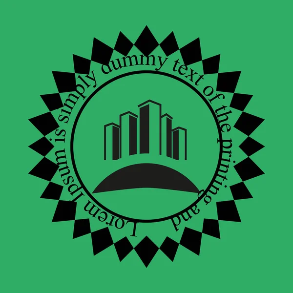 Banner evleri/Logo, mühür, bir bina sağlam, Emlak Ofisi arması. Marka Bina tanıtımı için düzen oluşturma. Yeni logo, iş sunumu