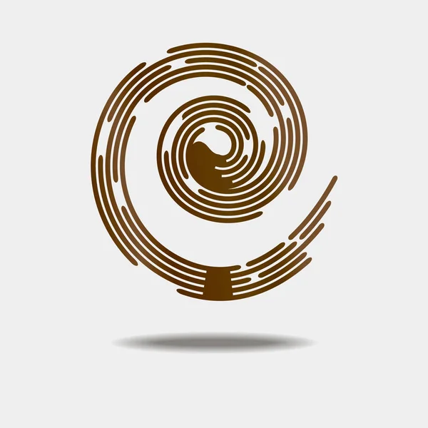 Logo Círculo Com Linhas Cor Marrom Logotipo Para Nova Empresa —  Vetores de Stock