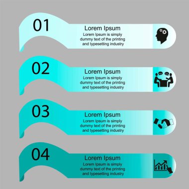 İş verileri görselleştirme, bilgi grafikleri. Grafiklerin yardımıyla elementlerin sürecinin şeması, beş köşeli yıldız diyagramlarının dört aşamaya ayrılması, sayılar, varyantlar, bölümler. Sunum için iş vektörü