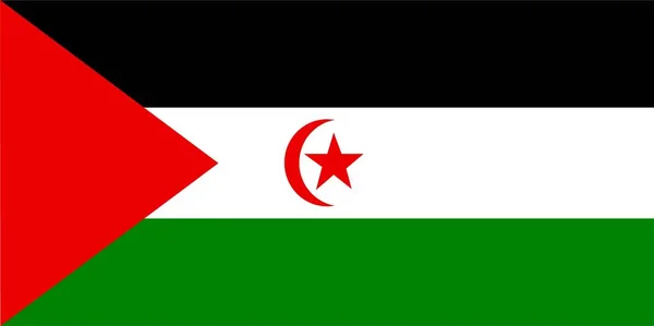 Imagen Muestra Bandera Del Sáhara Occidental Símbolos Estado Independencia Patriotismo — Archivo Imágenes Vectoriales