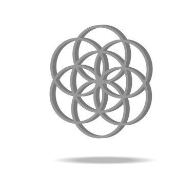 Resimde gri bir çiçek logosu var. İş için logo, proje, reklam