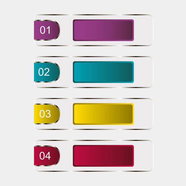 Визуализация бизнес-данных, инфографика. Схема процесса элементов с помощью графики, диаграммы квадратные с четырьмя этапами, цифры, текст, иконки, варианты, части. Бизнес-вектор для презентации
.