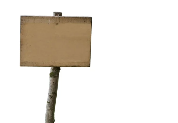 Oude houten teken in de natuur — Stockfoto