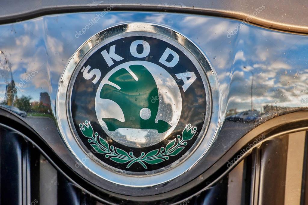 PRAGUE, THE CZECH REPUBLIC, 20.10.2016 - detail of brand Skoda car