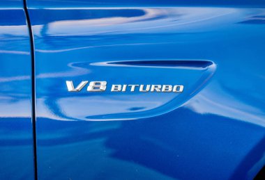 Yeni lüks araba Mercedes-Benz c-class C63 closeup