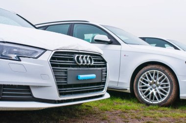 Front view of white car Audi  clipart
