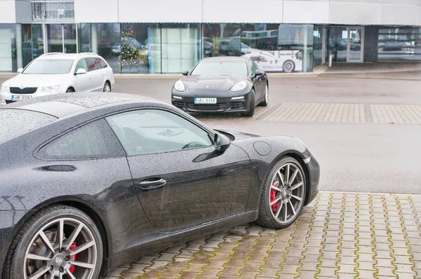 Zbliżenie z Porsche samochody — Zdjęcie stockowe