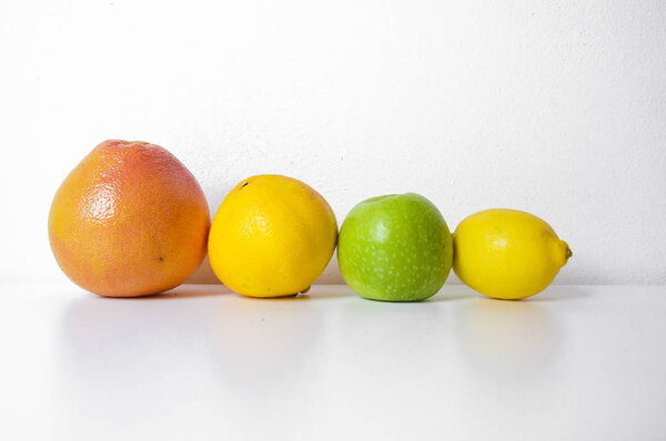 Set of mixed fruit on isolated background. Isolated colorful sweet fruit 