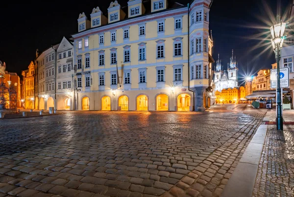 2020 Praag Tsjechië Lege Nacht Praag Zonder Mensen Tijdens Pandemische — Stockfoto