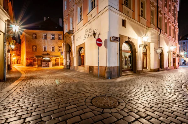 2020 Praga Repubblica Ceca Notte Vuota Praga Senza Persone Durante — Foto Stock