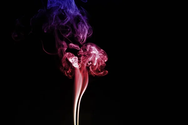 Έγχρωμος Καπνός Από Ραβδιά Μαύρο Φόντο — Φωτογραφία Αρχείου
