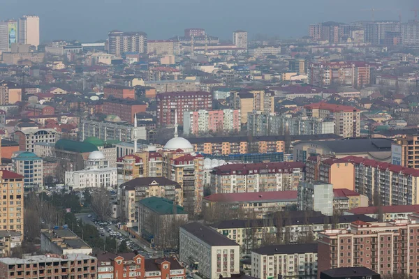 Rusya Makhachkala Mart 2019 Makhachkala Kentinin Merkez Kısmına Yükseklikten Bakmak — Stok fotoğraf