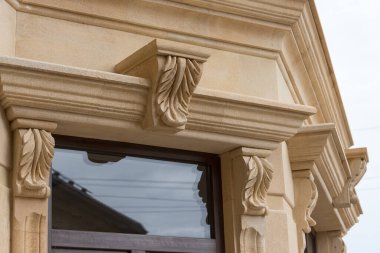 Elements of architectural decoration of buildings. Stone cornice. clipart