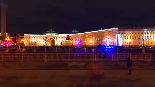 Miejsce Pałac Square Sankt Petersburg Kraj Rosja Zdjęcia Wideo Time — Wideo stockowe