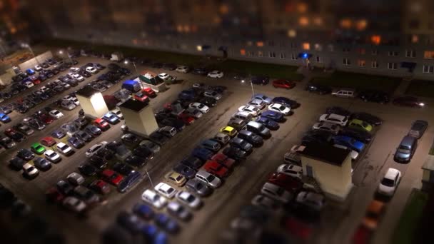 Duży Parking Nocy — Wideo stockowe